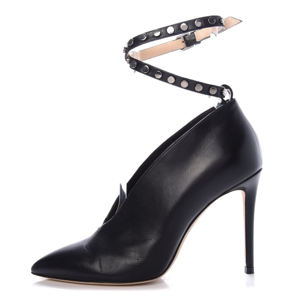 Jimmy Choo Women's 'lark 100' Leather Ankle Strapped High Heel Pump Black 39